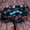 Tibetan Evil Eye Turquoise Leather Protection Bracelet mySite