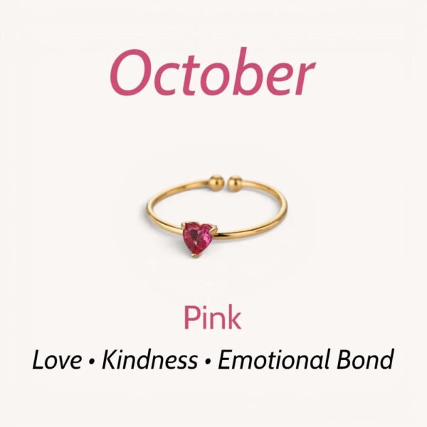 Heart Zircon Birthstone Open Ring mySite