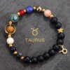 12 Zodiac Constellations Natural Stone Bead Bracelet mySite