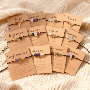 Wholesale Chakra Crystal Bracelets Bulk Pack Carded Healing Stone Spiritual Gift Set
