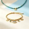 Evil Eye Turquoise Pendant Protection Bracelet mySite