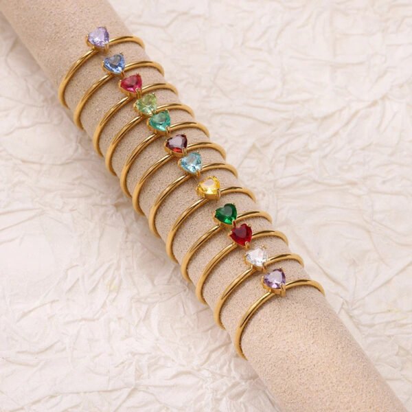 Heart Zircon Birthstone Open Ring mySite