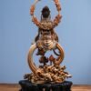 EverestArtStudios Natural Reclaimed Mammoth Ivory Water Moon Guanyin Avalokiteshvara Statue, Hand Carved Bodhisattva Sculpture, Buddhist Altar Decor, Collectible Art
