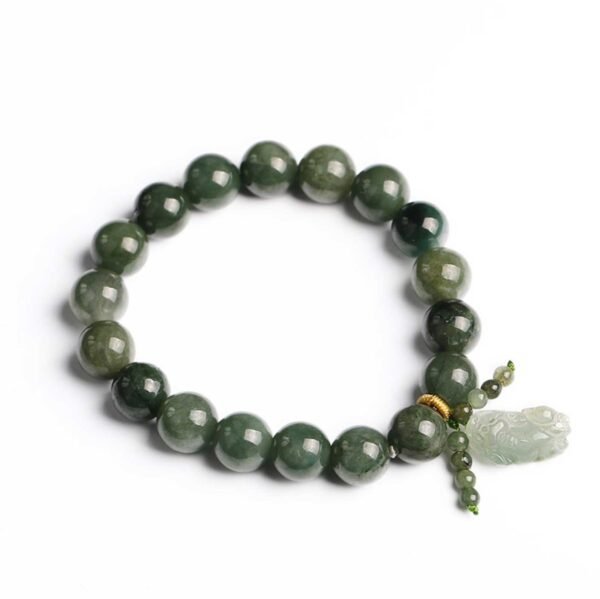 Buddha & Karma Green Jade Bracelet with Pixiu - Invite Wealth & Calming Energies - Buddha & Karma