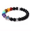 7 Chakra Black Agate Evil Eye Palm Balance Bracelet mySite