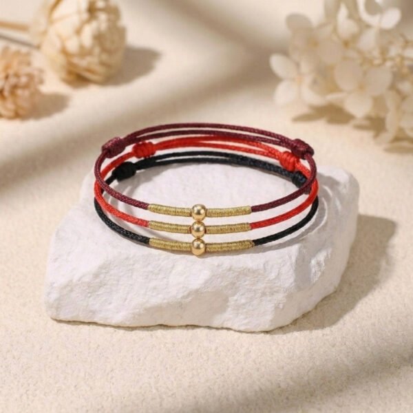JADE & QI 24K Gold-Plated 925 Sterling Silver Bead Tibetan Protection Bracelet