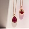 Pink Quartz Hidden Heart Necklace & Herringbone Chain mySite
