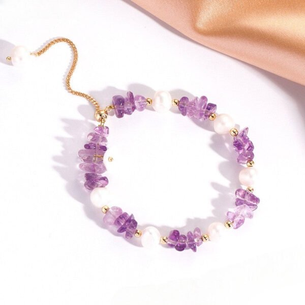 Amethyst Gravel Pearl Balance Bracelet mySite