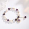 Amethyst Pearl Sunflower Pendant Balance Bracelet mySite