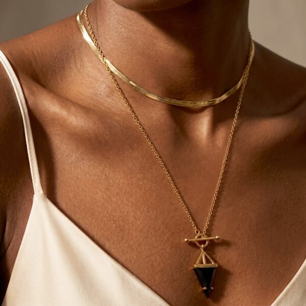 Black Obsidian Heroine & Herringbone Necklaces mySite