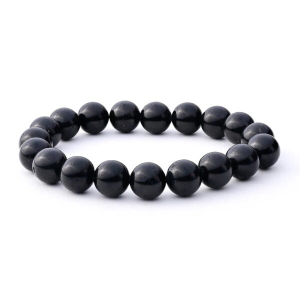 Black tourmaline bracelet featuring glossy round beads