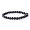 Black gemstone beaded bracelet with uniform round beads