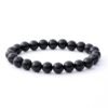 Black tourmaline beaded bracelet with round dark gemstone beads