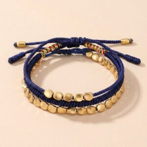 Buddha_Karma_Blue_Copper_Beads_Bracelet_Set Buddha & Karma Blue Copper Beads Bracelet Set