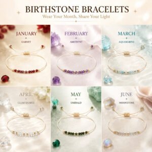 Handmade Faceted Birthstone Adjustable Cord  Bracelet mySite