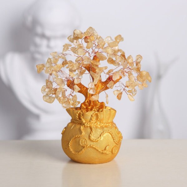 Citrine Money Tree for Prosperity - Feng Shui Gemstone Ornament - Buddha & Karma