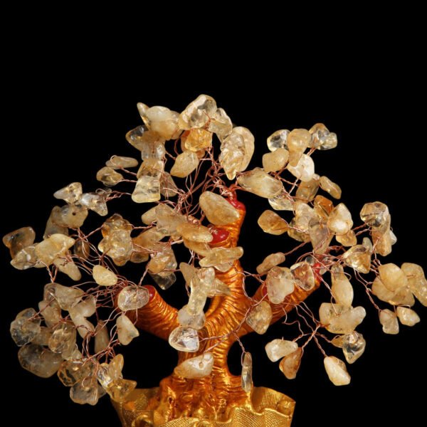 Citrine Money Tree for Prosperity - Feng Shui Gemstone Ornament - Buddha & Karma