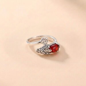 CopperPixiuWealthRingwithChineseCoinLuckyCharm1 Copper Pixiu Wealth Ring with Chinese Coin Lucky Charm
