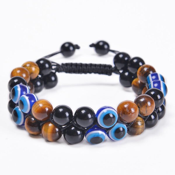 Double Layer Tiger’s Eye Evil Eye Protection Bracelet mySite