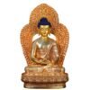 Amitabha Buddha Brass Statue – Red Antique Gold Tibetan Buddhist Deity with Backlight, 16cm / 21cm / 33cm (6.3” / 8.3” / 13”) Height