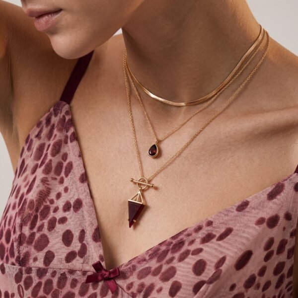 Pink Quartz Hidden Heart Necklace & Herringbone Chain mySite