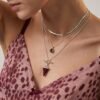 Pink Quartz Hidden Heart Necklace & Herringbone Chain mySite