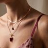Pink Quartz Hidden Heart Necklace & Herringbone Chain mySite
