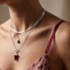 Pink Quartz Hidden Heart Necklace & Herringbone Chain mySite