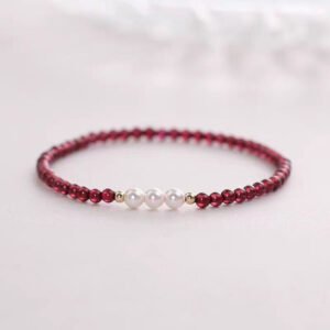Garnet Three Pearl Balance Bracelet mySite