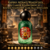 Ritual mist bottle with green glass body and a black round cap, featuring an illustrated label.