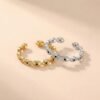 Gold-Plated Copper Evil Eye Ring with Black Eyes Zircon
