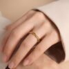 Gold-Plated Copper Evil Eye Ring with Black Eyes Zircon