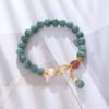 Green Jade Strawberry Quartz Pearl Beaded Bracelet mySite