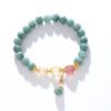 Green Jade Strawberry Quartz Pearl Beaded Bracelet mySite