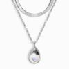 Moonstone Hidden Heart Necklace & Herringbone Chain mySite