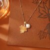 Maple Leaf Pearl Pendant Luck Necklace mySite