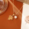 Maple Leaf Pearl Pendant Luck Necklace mySite