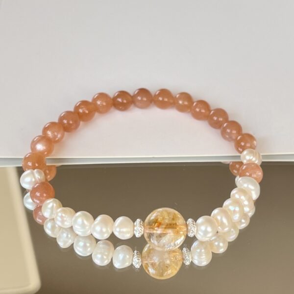 Natural Citrine Pearl Love Bracelet mySite