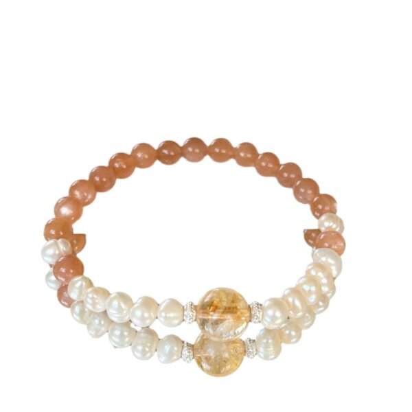 Natural Citrine Pearl Love Bracelet mySite