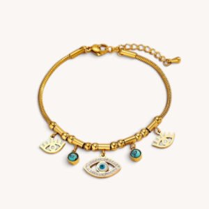 Evil Eye Turquoise Pendant Protection Bracelet mySite