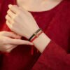 Buddha & Karma Om Mani Padme Hum Red & Black String Bracelets - Luck & Protection