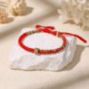 Buddha & Karma Om Mani Padme Hum Red & Black String Bracelets - Luck & Protection