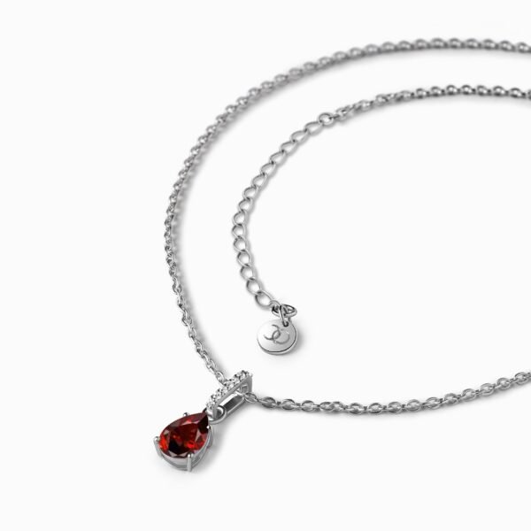 Garnet January Birthstone Sway Necklace & Herringbone Chain mySite