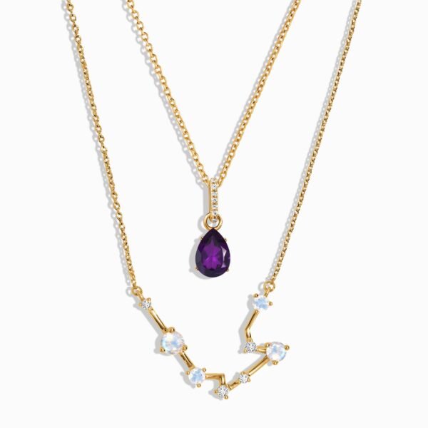 Aquarius Zodiac & February Birthstone Necklaces mySite
