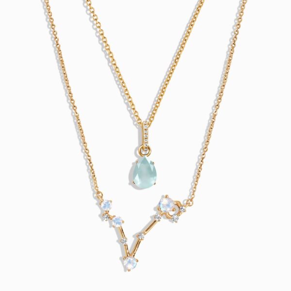 Pisces Zodiac & March Birthstone Necklaces mySite