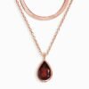 Pink Quartz Hidden Heart Necklace & Herringbone Chain mySite
