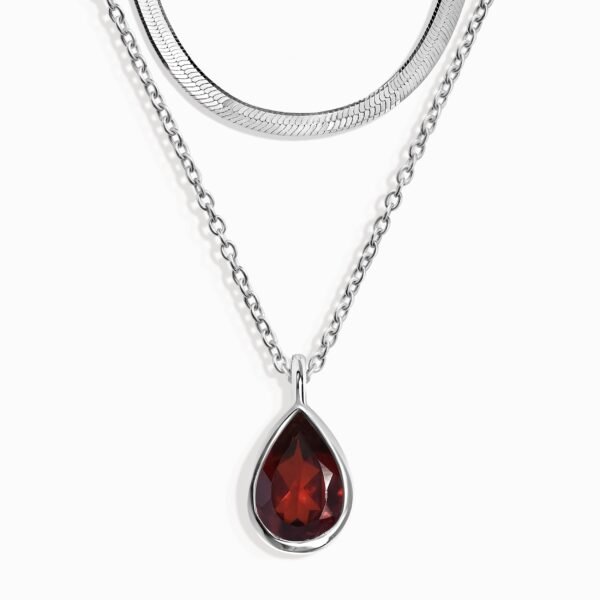 Pink Quartz Hidden Heart Necklace & Herringbone Chain mySite