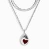 Pink Quartz Hidden Heart Necklace & Herringbone Chain mySite