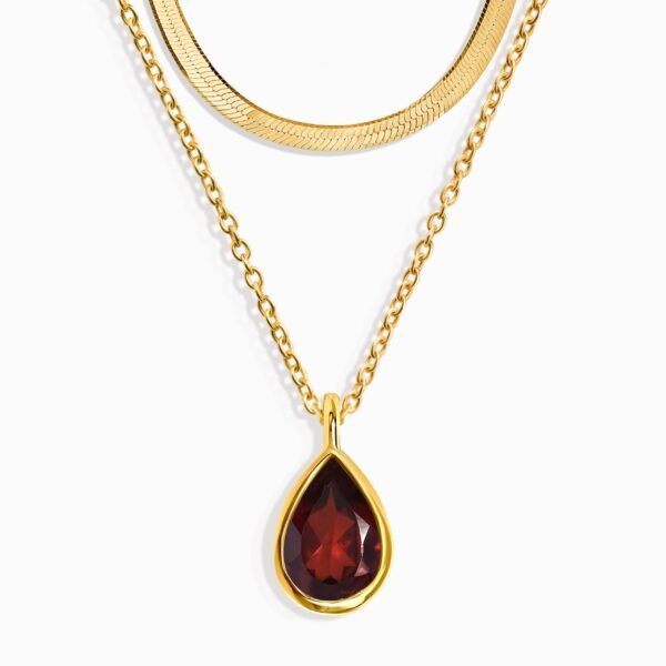 Pink Quartz Hidden Heart Necklace & Herringbone Chain mySite