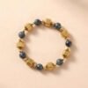 Buddha & Karma Double Power Wealth Magnet Bracelet - Pyrite, Black Agate